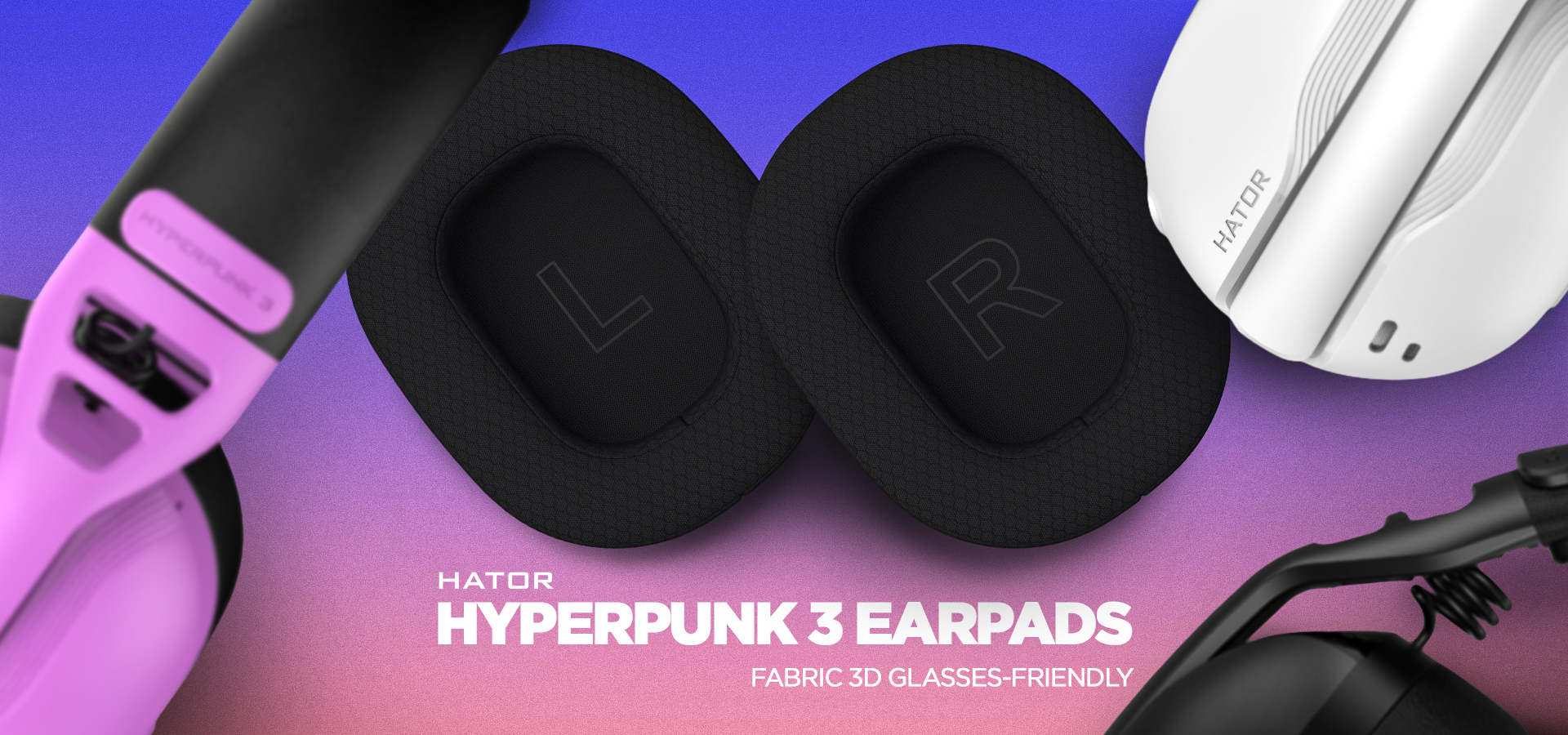 Амбушури з охолоджуючим гелем для лінійки гарнітур HATOR Hyperpunk 3 Амбушури з охолоджуючим гелем для лінійки гарнітур HATOR Hyperpunk 3