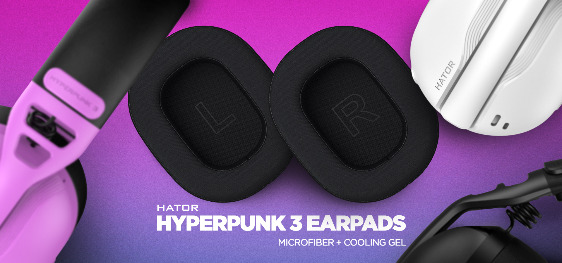 Амбушури з охолоджуючим гелем для лінійки гарнітур HATOR Hyperpunk 3 Амбушури з охолоджуючим гелем для лінійки гарнітур HATOR Hyperpunk 3