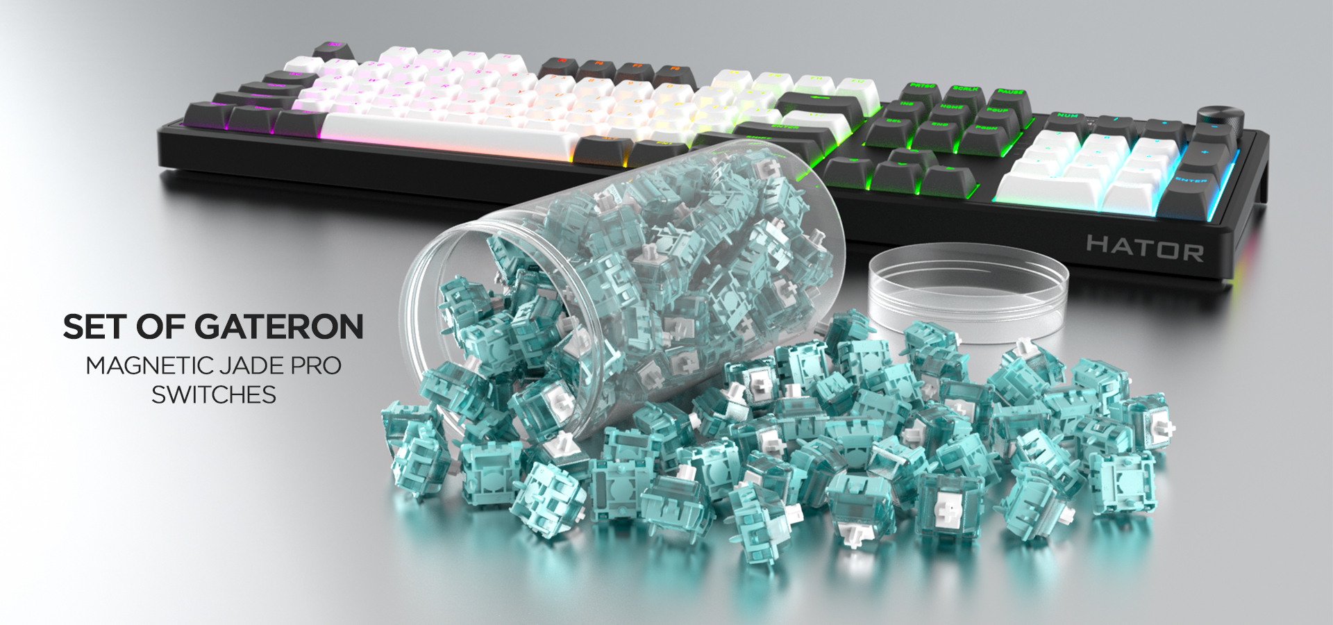 Hator Set of Gateron Magnetic Jade Pro Linear Switches