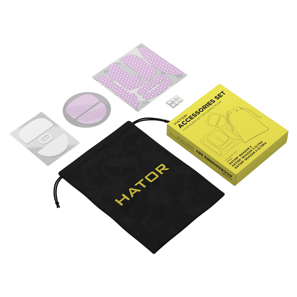 HATOR Accessories Set for Quasar 3 series gaming mouse White image 1