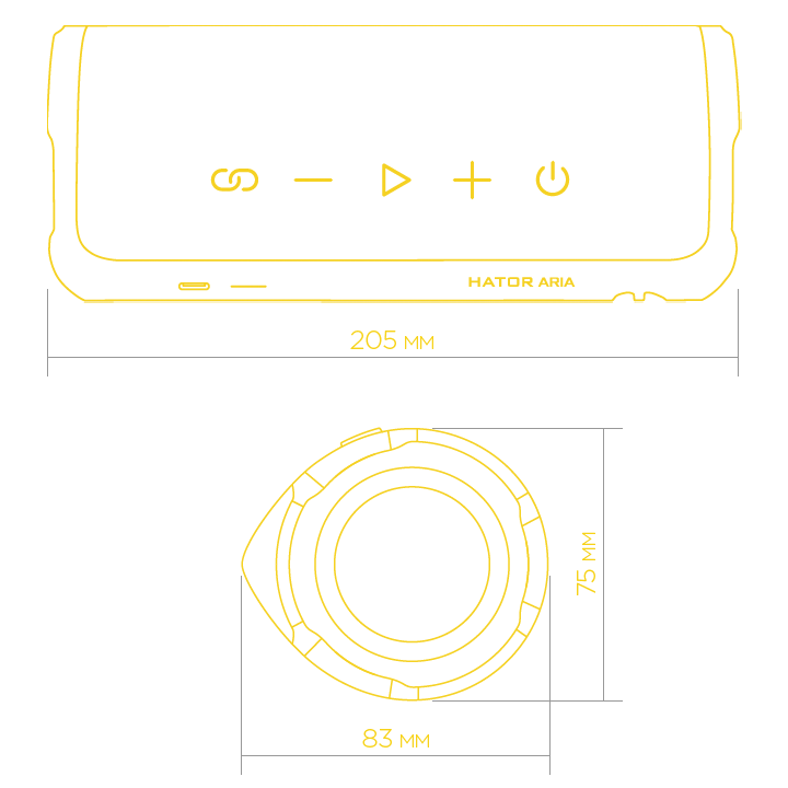 Розміри HATOR Aria