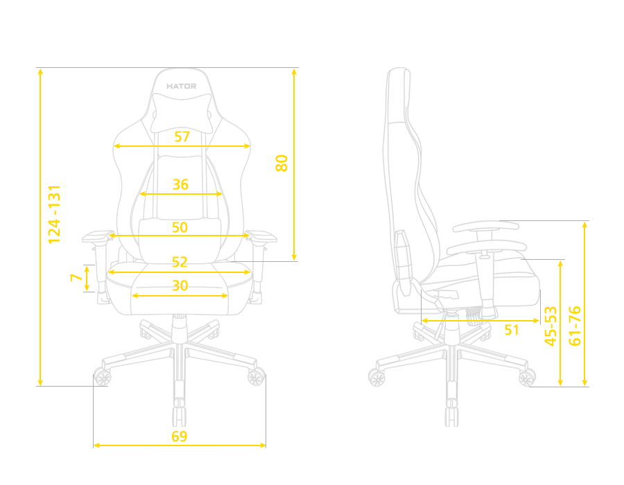 Hator chair size