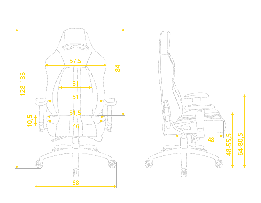 Hator chair size