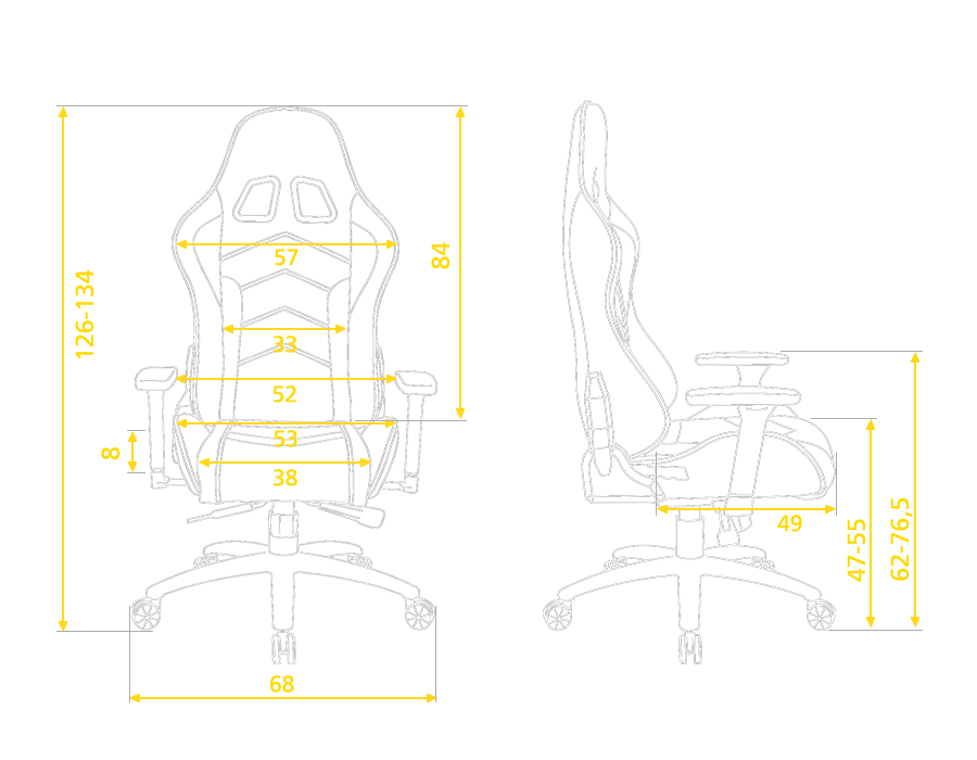 Hator chair size