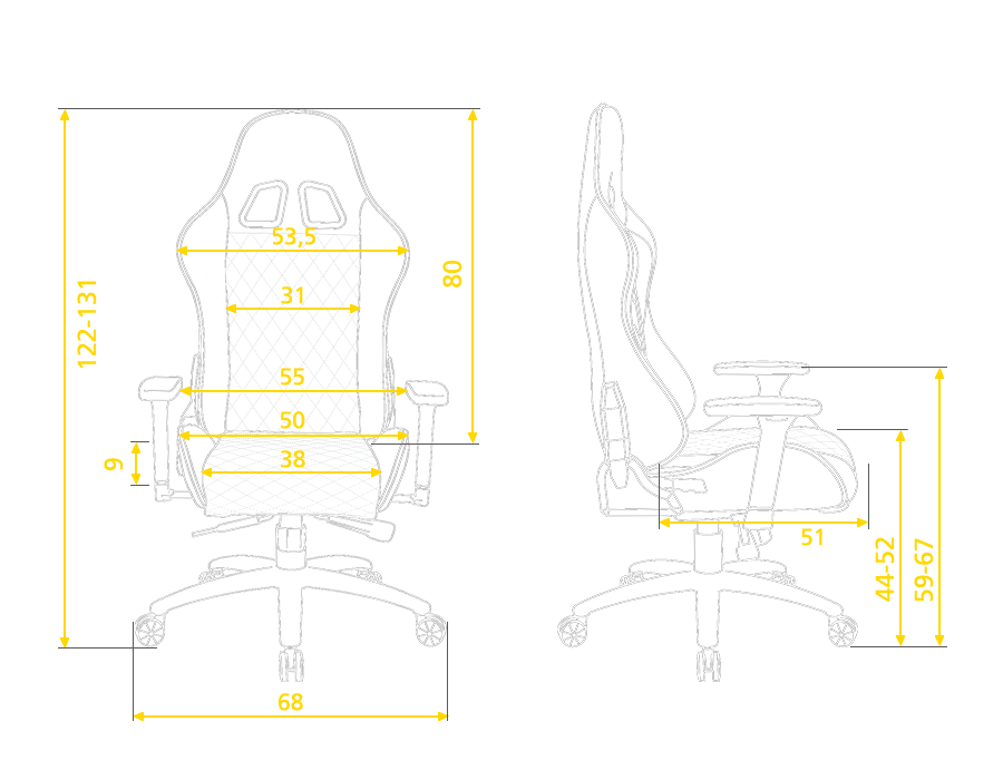 Hator chair size