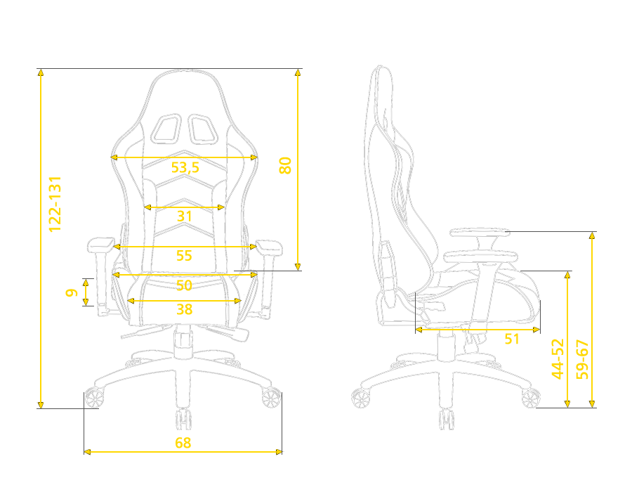 Hator chair size