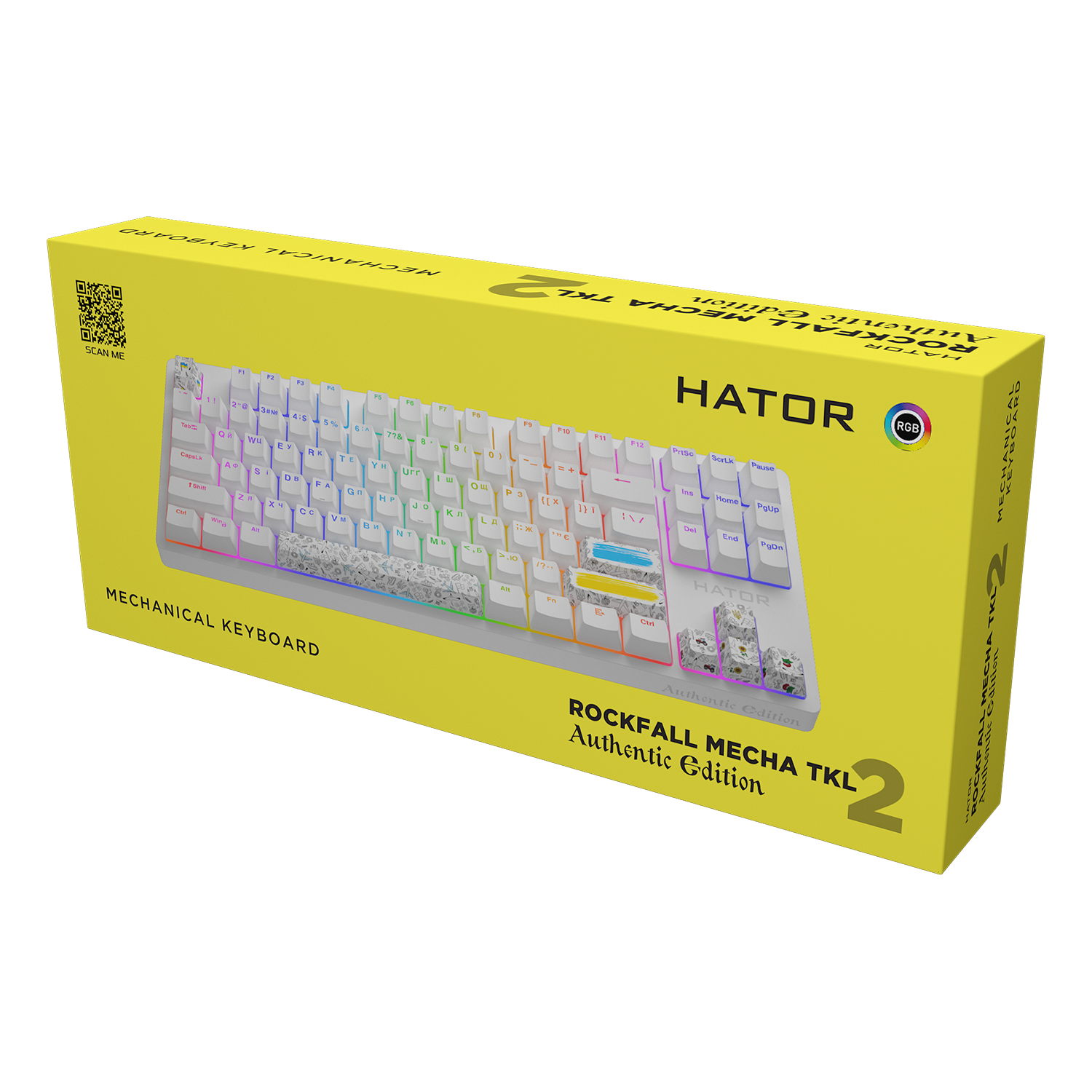 HATOR Rockfall 2 Mecha TKL Authentic Edition White obraz 6