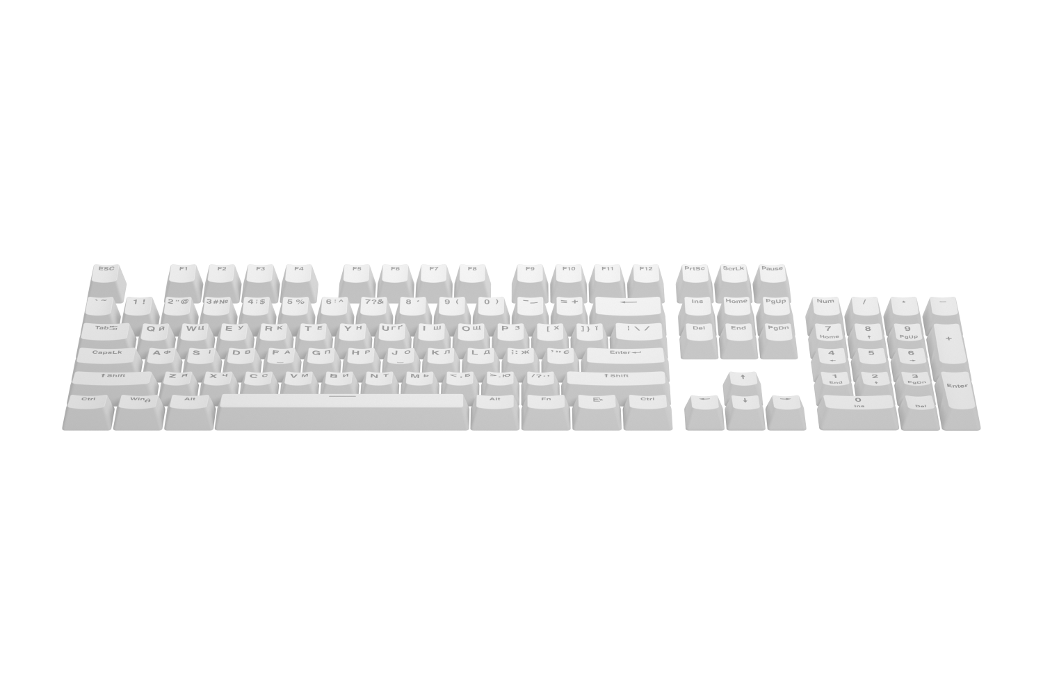 Hator First Ukrainian PBT Keycaps White image 2