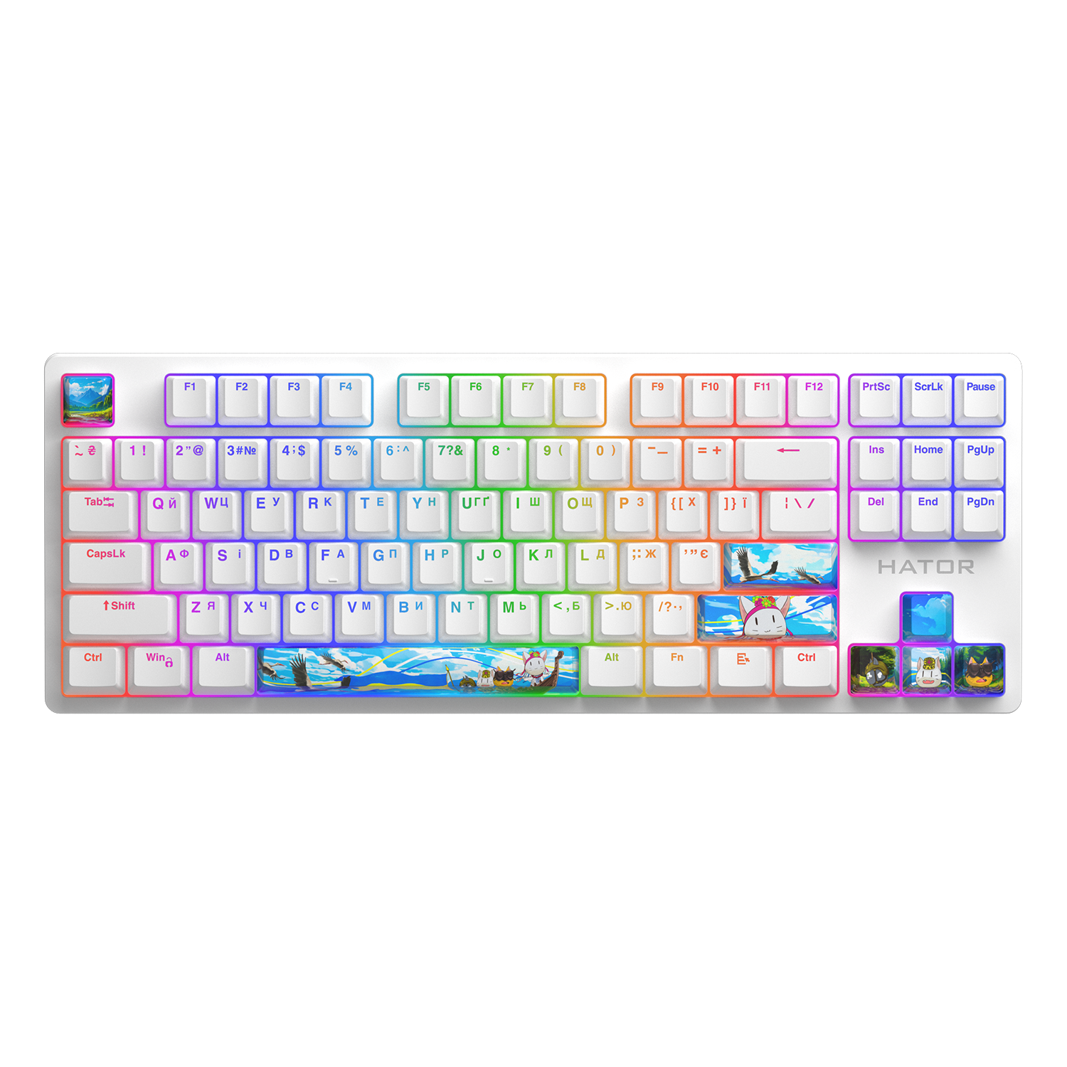 HATOR Set of PBT Keycaps Authentic Edition Fighting Cats image 2