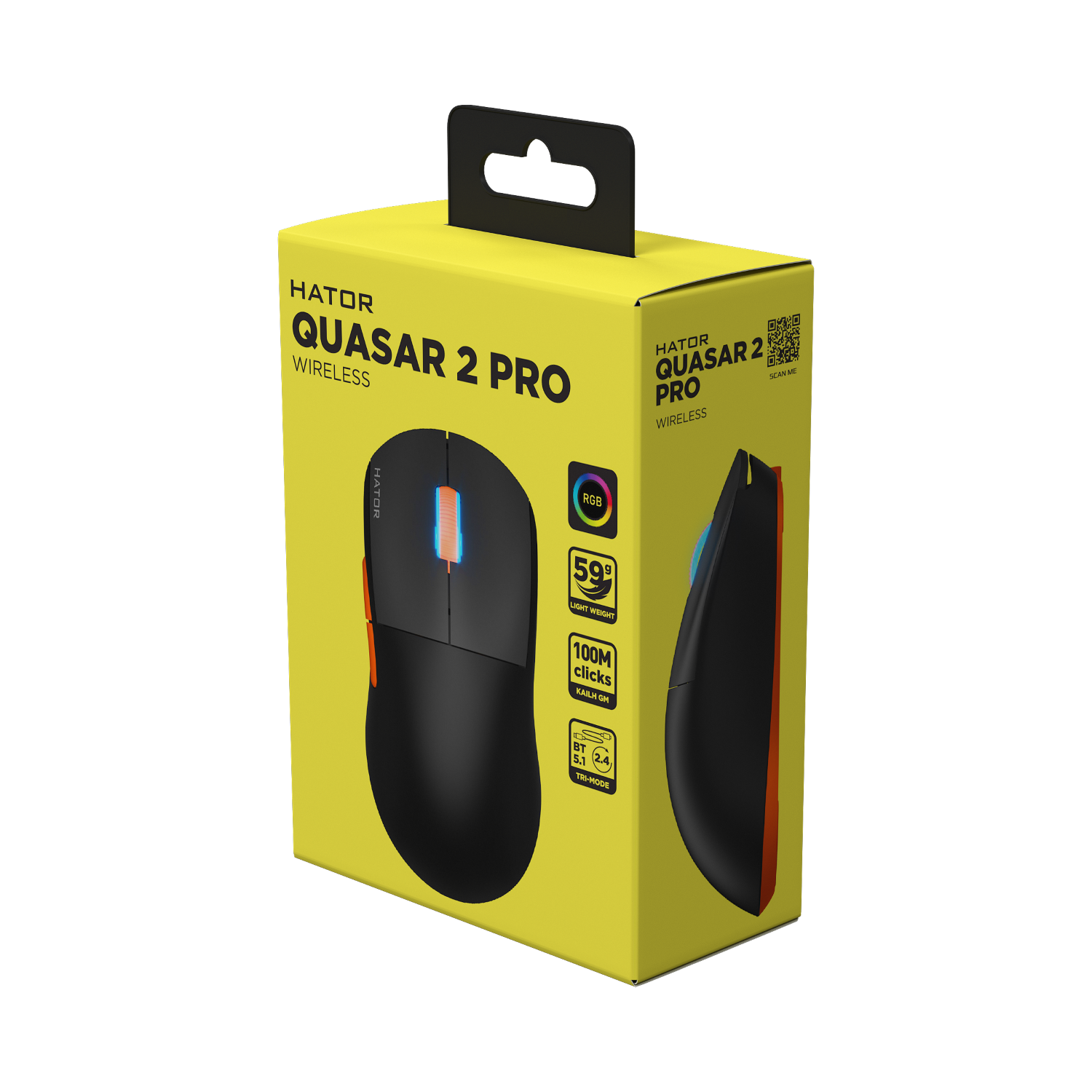 HATOR Quasar 2 Pro Wireless Black/Orange obraz 5