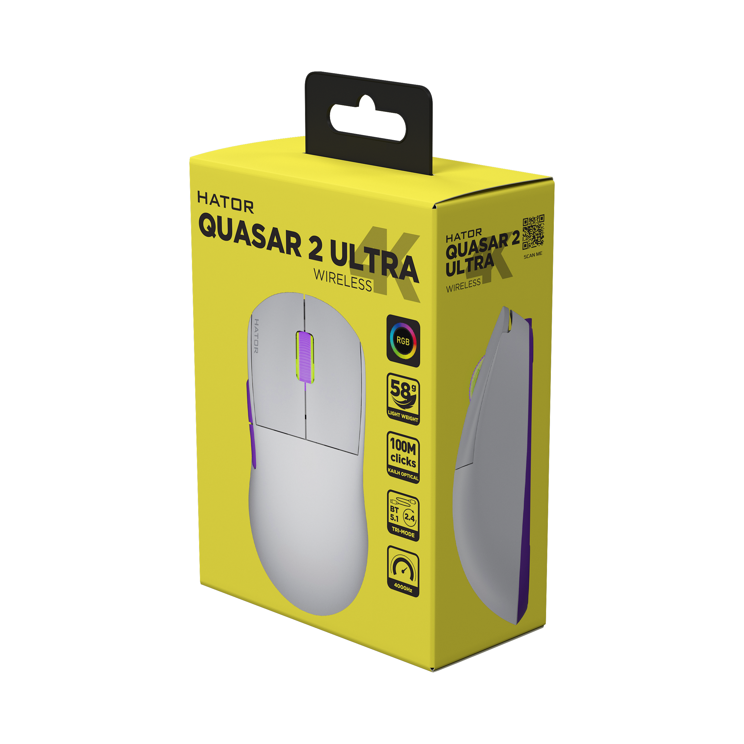 HATOR Quasar 2 Ultra 4K Wireless White/Lilac obraz 5