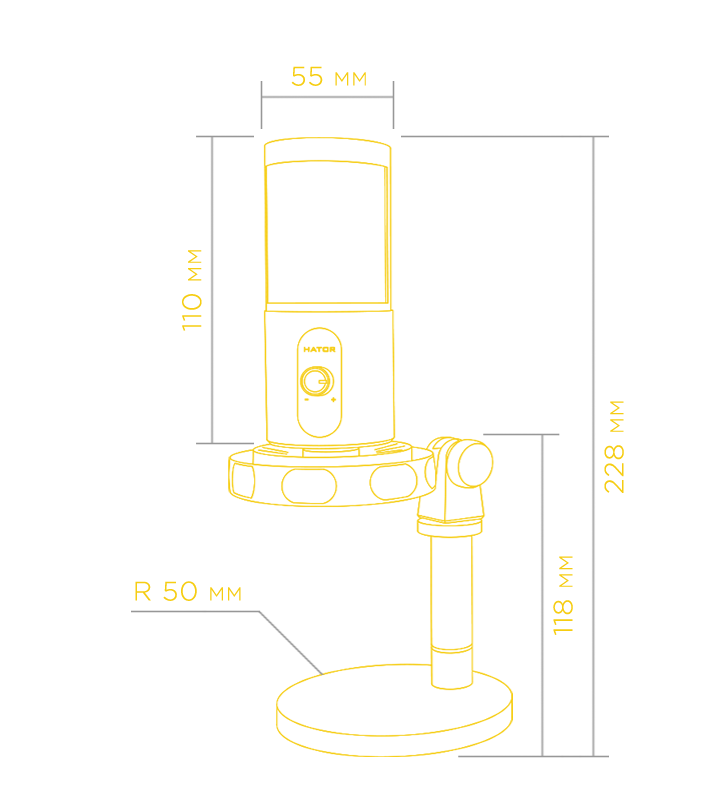 Wymiary HATOR Signify RGB